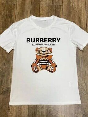 Cute Plaid Teddy Bear Graphic T-shirt - British Style Checkered Bear White Tee